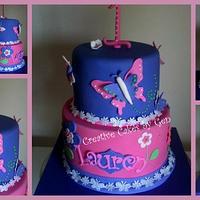 Flowers & Butterflies birthday cake