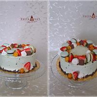 Drip cake & fresh fruits