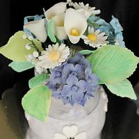 Flower vase cake