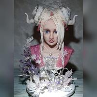 Winter fairy bust cake