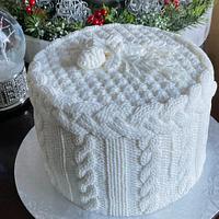 Cable Knit Sweater Cake