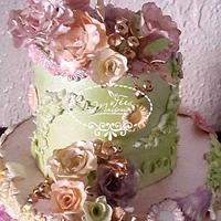 Flowery Baby Girl Cake