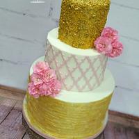 Gold sequin cake