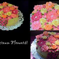 Bunch of Buttercream flowers 