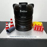Carved water tank cake 