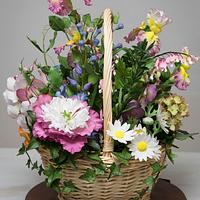 cottage garden flower basket