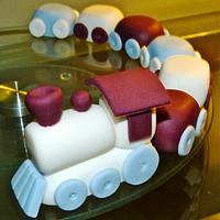 Topsy Turvy Plane and Train Cake