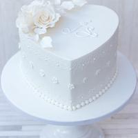 Small white wedding cake