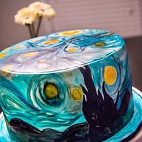 Starry Night Tardis Cake