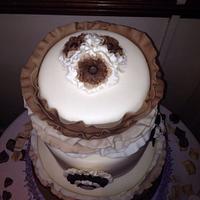 Ombré Ruffle Wedding Cake
