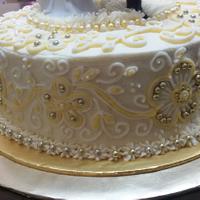 Wedding Cake in ivory and gold..