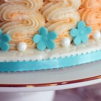 Turquoise Flower Cake 