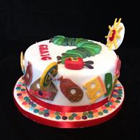 Hungry Caterpillar theme cake 