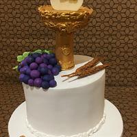 Communion cake with edible chalice 