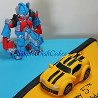 Bumble Bee Transformer Birthday Cake - Fondant | cakewaves