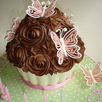 Giant candy melt butterfly cupcake