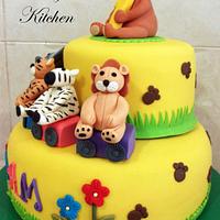 1st birthday cake (animals toys)