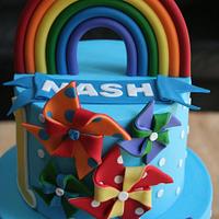 Rainbow & Pinwheels 1st Birthday