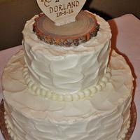 Buttercream rustic pattern wedding cake 