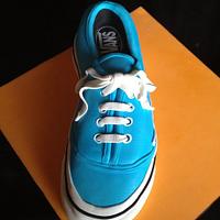 Blue vans shoe