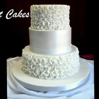 Rolled Roses Wedding Cake