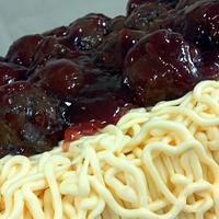 Spaghetti & meatball cake