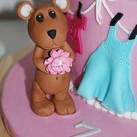 Christening cake with Teddy bear 
