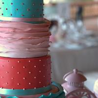 Ruffles & Polka Dots Christening cake