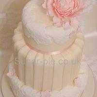 Pleated Peony wedding cake