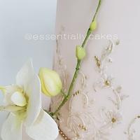 Pastel pink with orchids