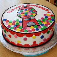 Gumball Machine Happy Birthday Cake