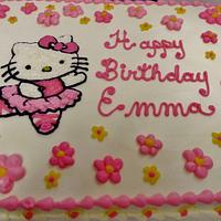 Hello Kitty buttercream sheet cake