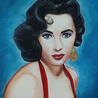 Homage painting to Elizabeth Taylor collaboration 