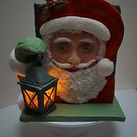 Santa with lantern cake
