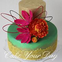 Green&Gold anniversary cake.