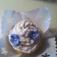 Blue Cake with Cupcakes