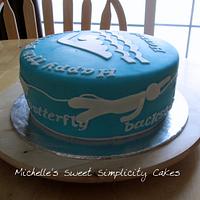 Swimming Strokes Birthday Cake