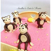 Five little monkeys rhyme cake 