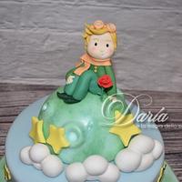 Petit prince baptism cake