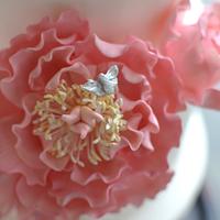 Blush and Silver Wedding Cakes
