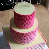 Ombre Hearts Wedding Cake