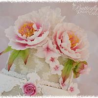roses and Peony cake