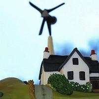 Cottage & wind turbine cake!