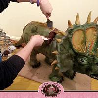 Triceratop Dinosaur Cake