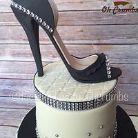 50th bling shoe and handbag cake