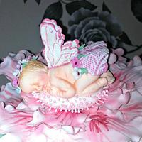Fairy Baby Christening Cake