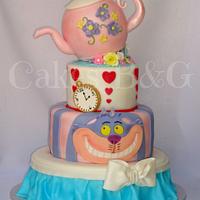 Alice in Wonderland themed cake