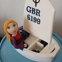 optimist sailing boat cake