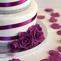 Silver wedding anniversary cake