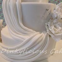 White rose wedding cake